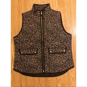 NWT J Crew Cheetah Print Vest Size Large